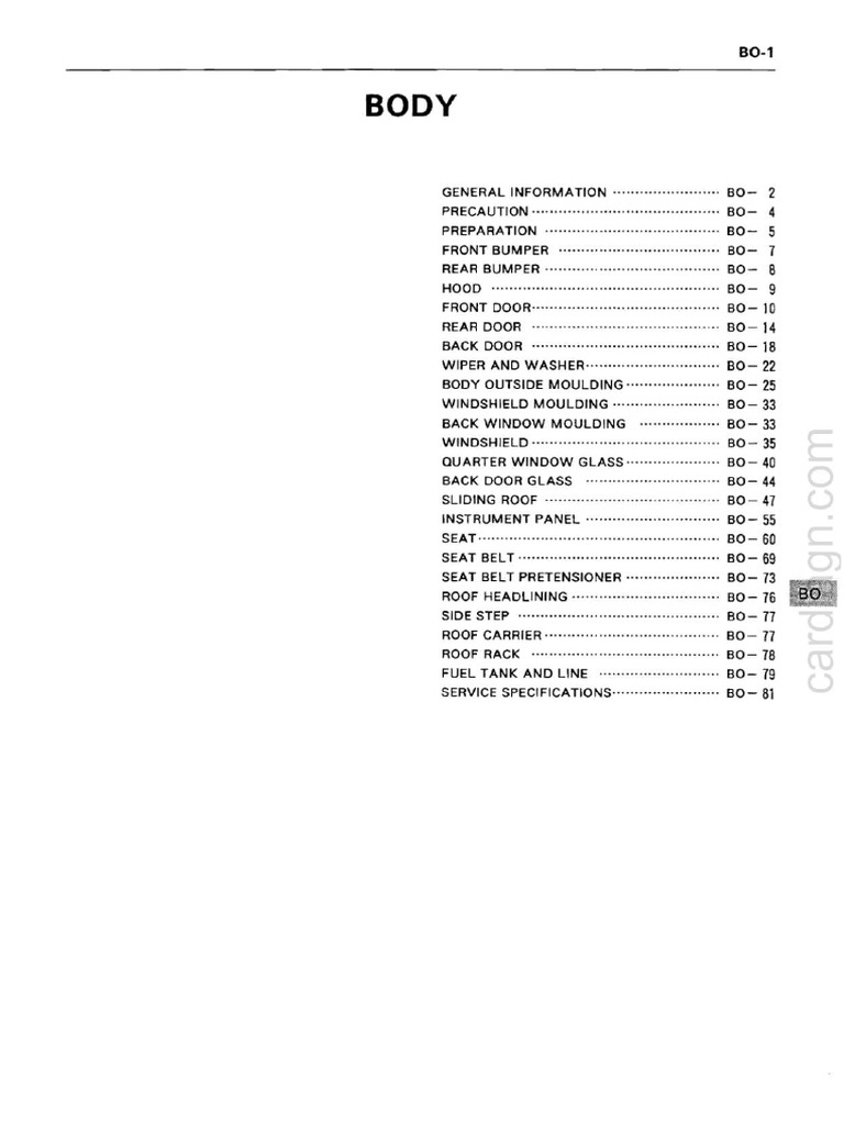 Land Cruiser Prado 90-95 Body | PDF