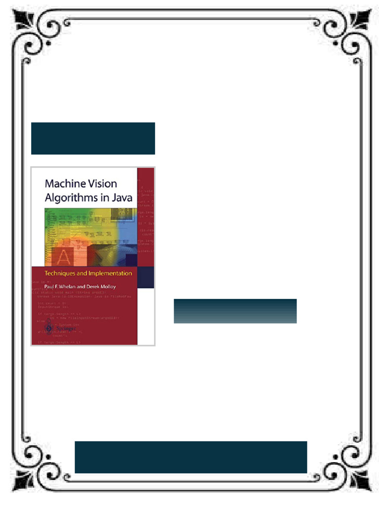 Machine Vision Algorithms in Java Techniques and Implementation Whelan ...