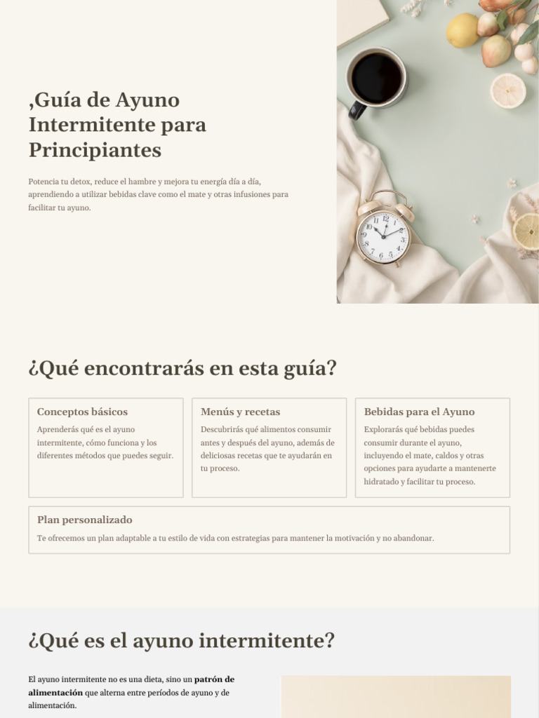 Guía Práctica de Ayuno Intermitente | PDF | Té | Ayuno intermitente
