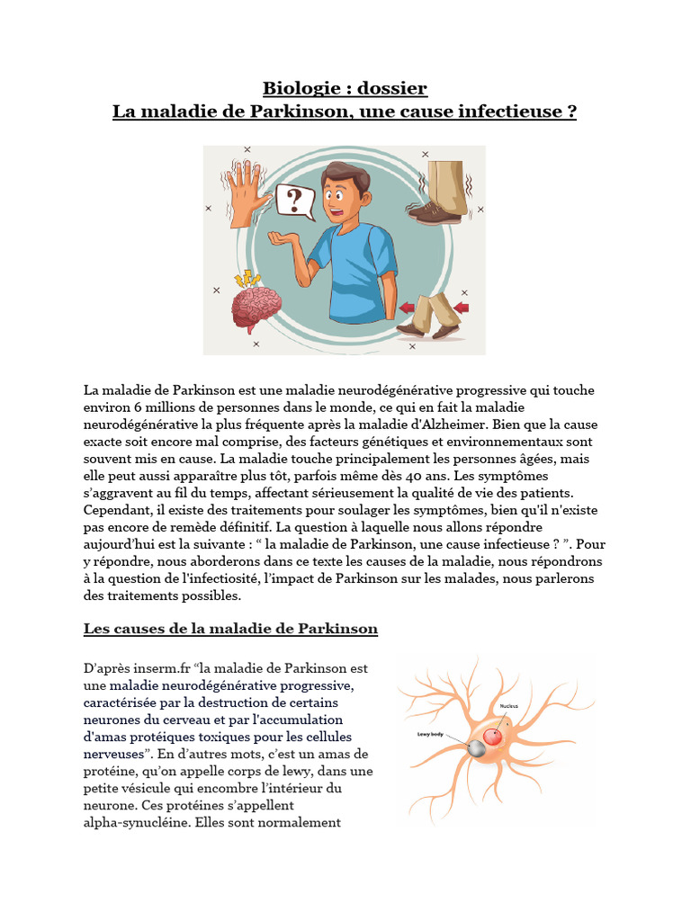 Maladie de Parkinson : causes et traitements | PDF | Maladie de ...