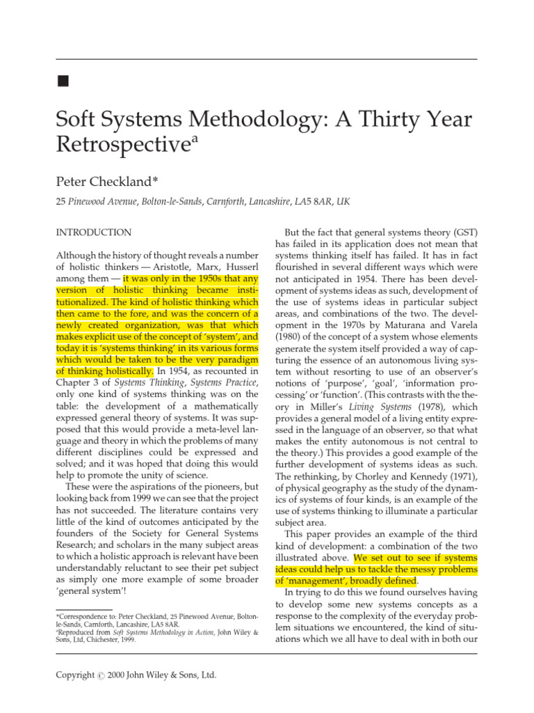 Soft Systems Methodology Overview | PDF | Cognition | Cognitive Science