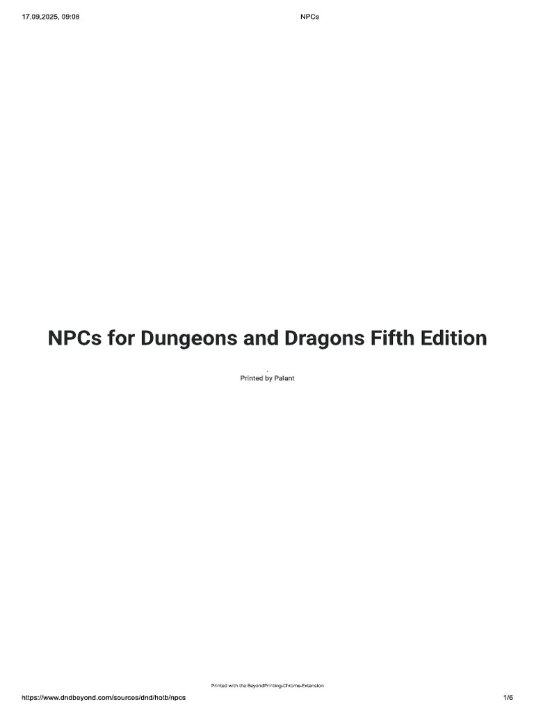 NPCs | PDF