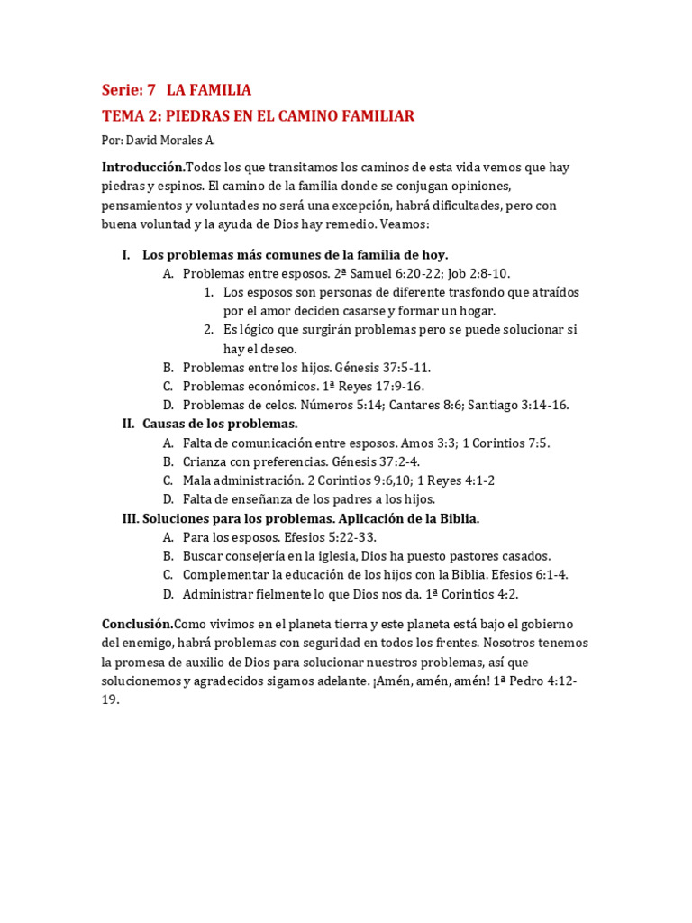 SERIE 7 - TEMA 2 - La Familia Piedras en El Camino Familiar | PDF