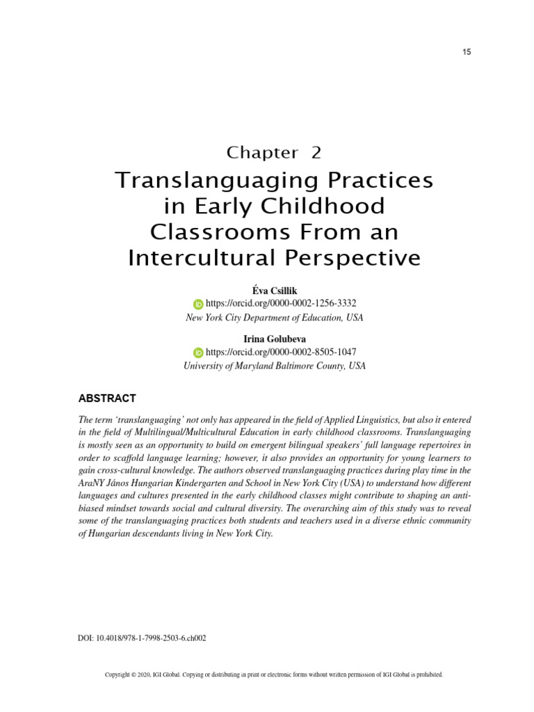 Translanguaging in Multicultural Classrooms | PDF | Second Language ...