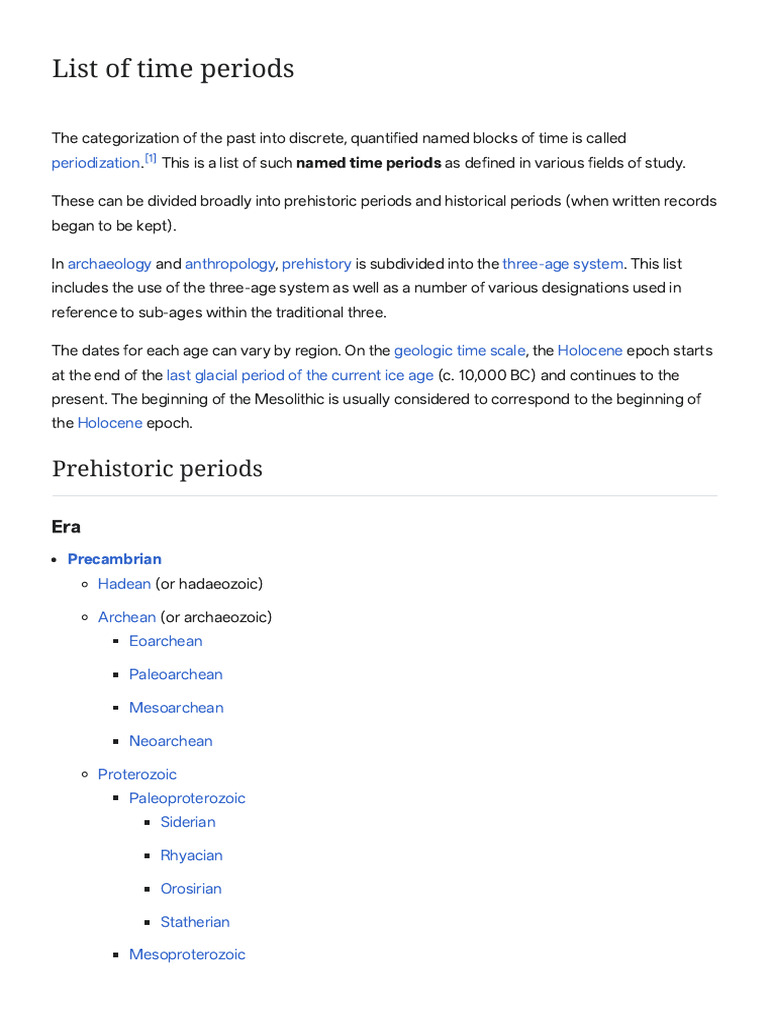 List of Time Periods - Wikipedia | PDF | History Of China | Geologic ...