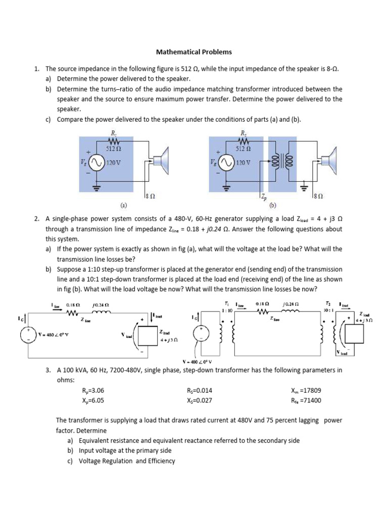 Power and Impedance Analysis in Transformers | PDF