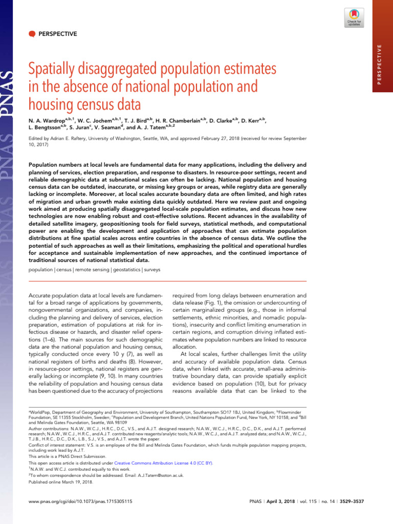 Local Population Estimates Without Census Data | PDF | Census ...