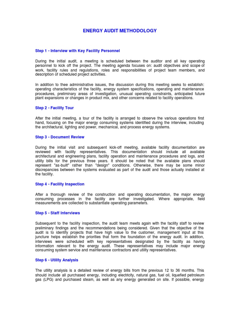 Energy Audit Methodology Overview | PDF