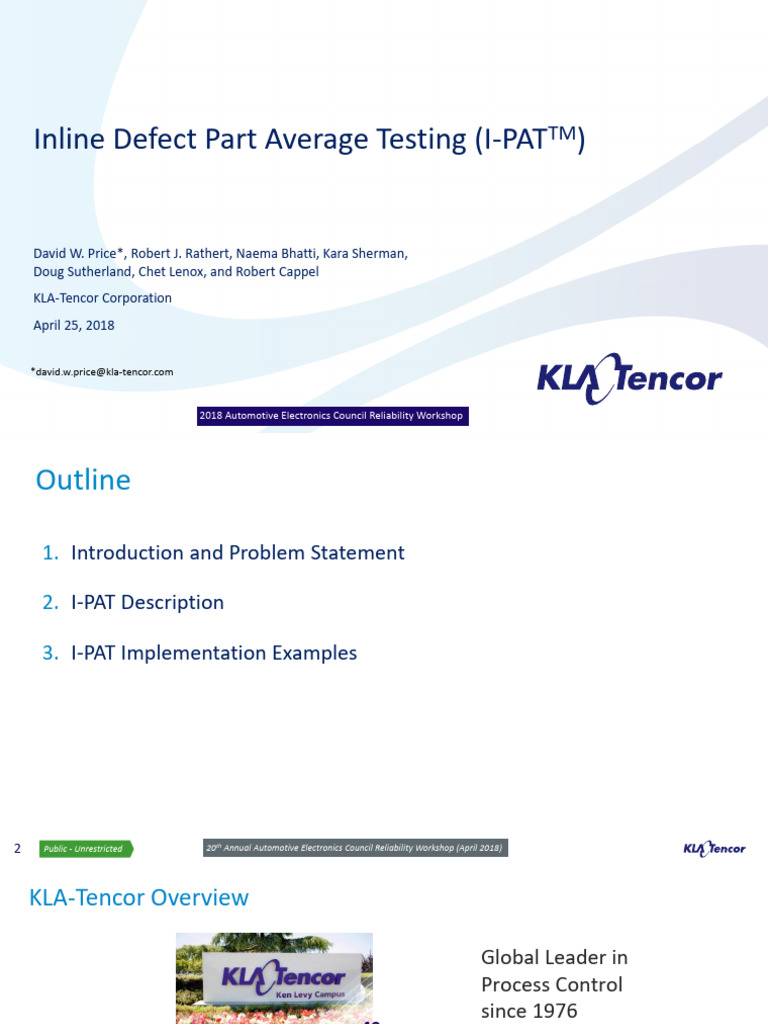 Kla-tencor I-pat Aec 2018 | PDF | Semiconductor Device Fabrication ...