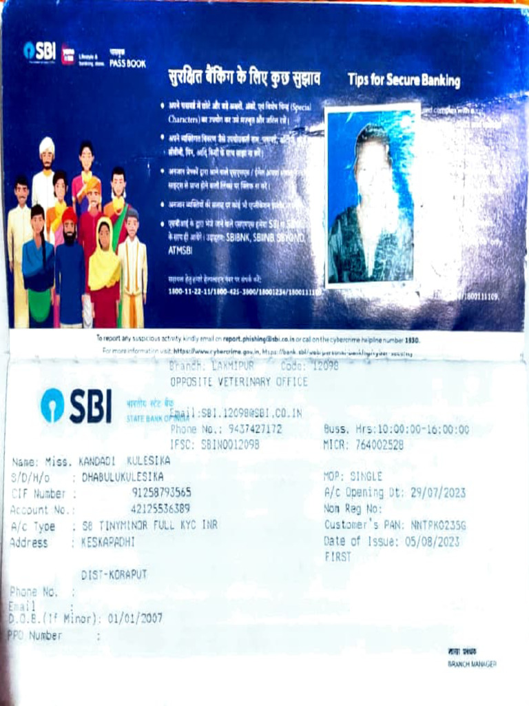 OSBI Passbook Details and Security Tips | PDF
