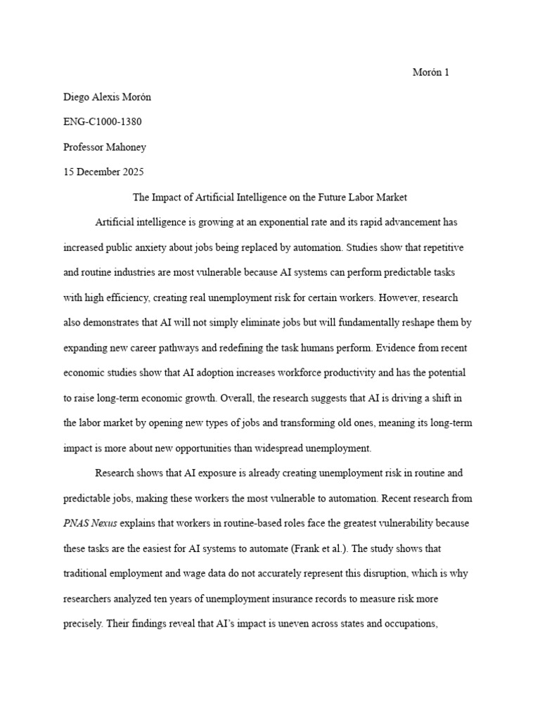 AI's Transformative Role in Labor Market | PDF | Artificial ...