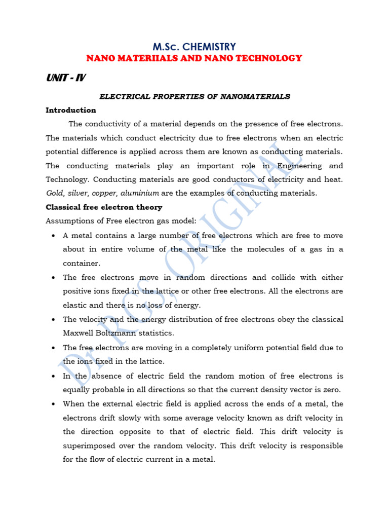 Pg Nano Notes -Unit 4-1 | PDF | P–N Junction | Bipolar Junction Transistor