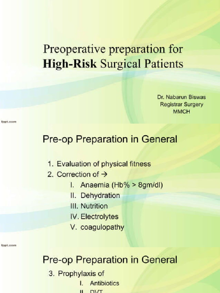 Preoperative Preparation of High Risk Patientspptx 256867323 | PDF