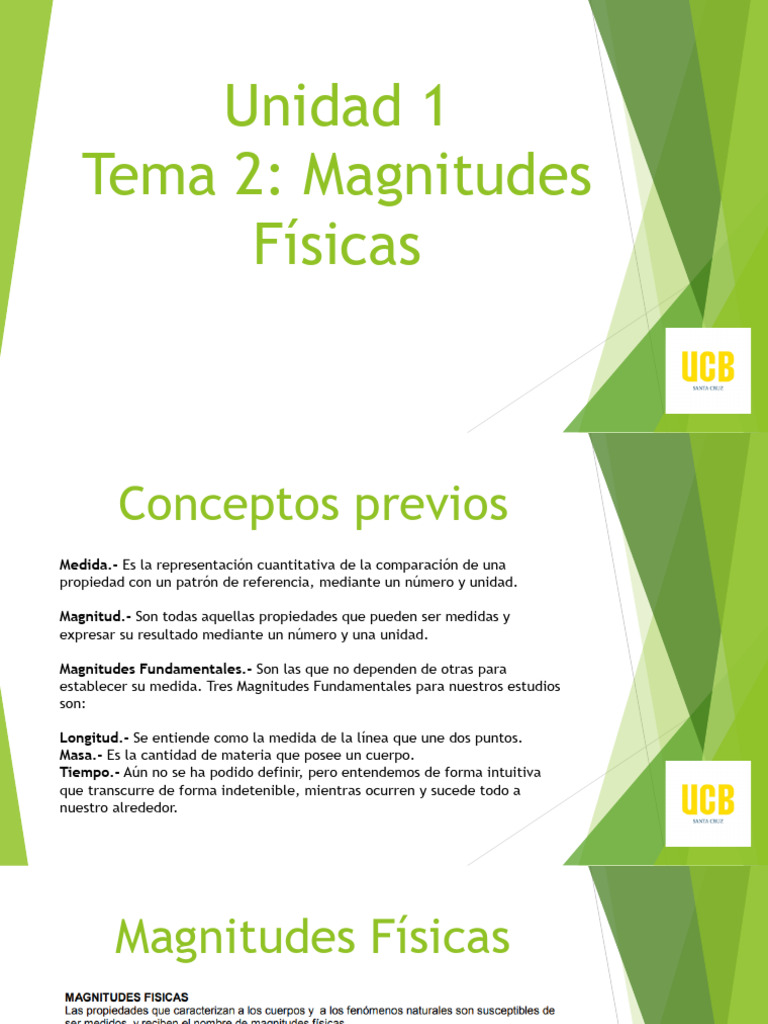 Unidad 1 - Tema 2 - Magnitudes Físicas | PDF | Sistema Internacional de ...