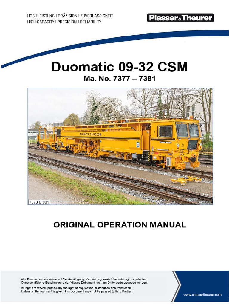 Duomatic 09-32 CSM Operating Manual | PDF | Mechanical Engineering