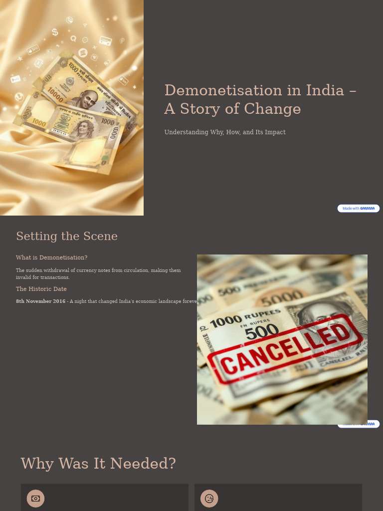 Demonetisation in India a Story of Change | PDF | Legal Tender | Indian ...