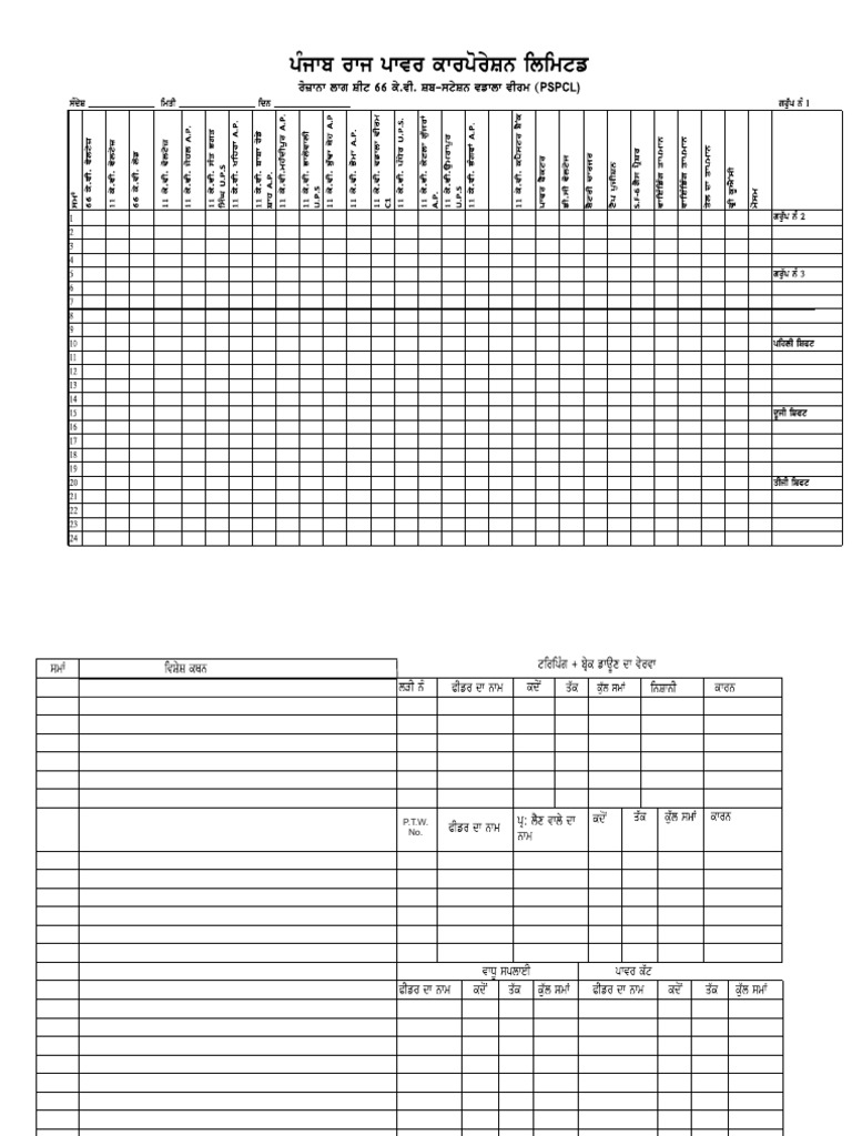 PSPCL Load Register | PDF