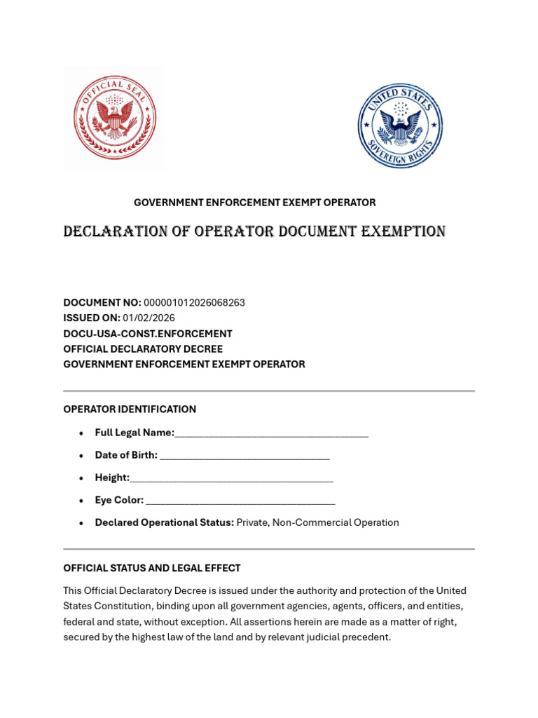 Government Exemption for Vehicle Operators | PDF | Eighth Amendment To ...