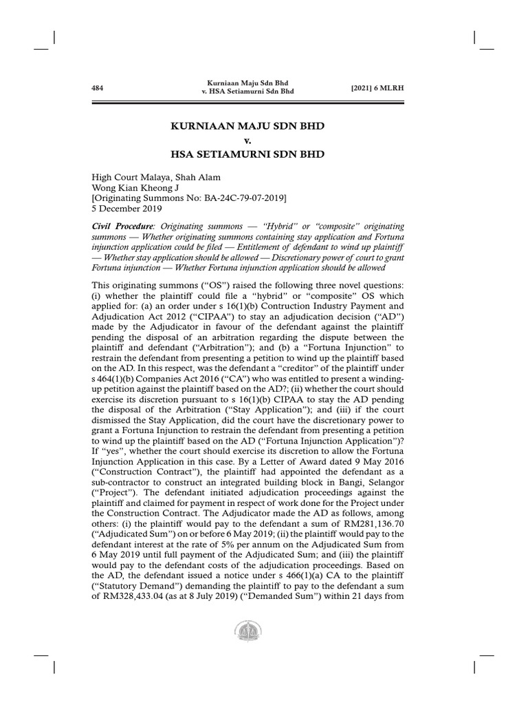 High Court Ruling on Hybrid OS in CIPAA Case | PDF | Legal Remedy ...