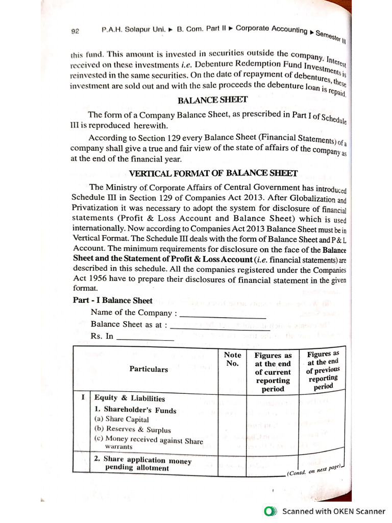 Company Final Account Format | PDF