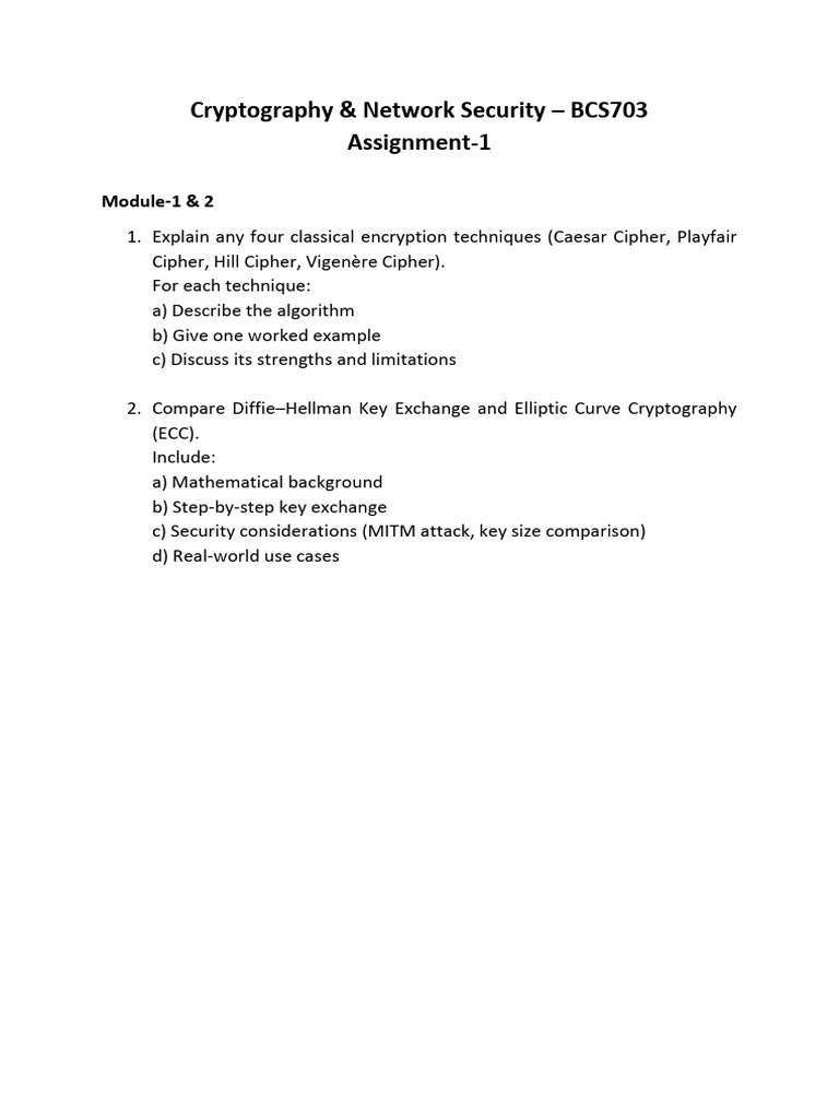 CNS Assignment 1 | PDF
