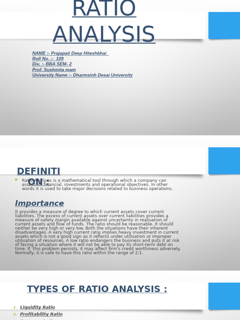Ratio Analysis 16106152 | PDF | Equity (Finance) | Revenue