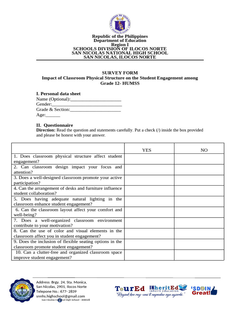This Is A Sample Questionnaire For Your Upcoming Research | PDF ...
