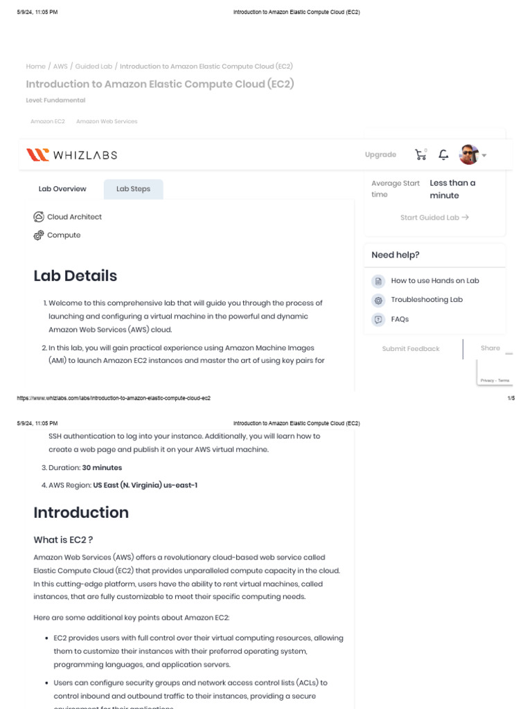 Launching AWS EC2 Instances Lab Guide | PDF | Software | Computer ...
