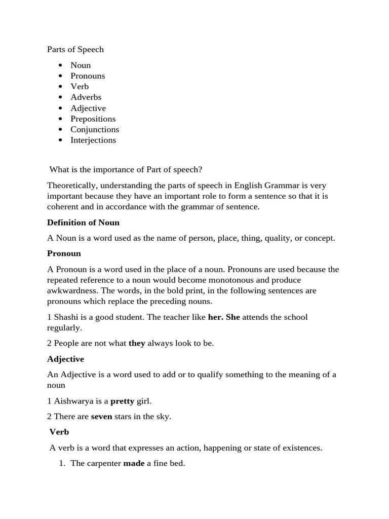 Understanding Parts of Speech in English | PDF | Part Of Speech | Adverb