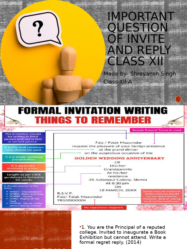 Important Question of Invite and Reply | PDF