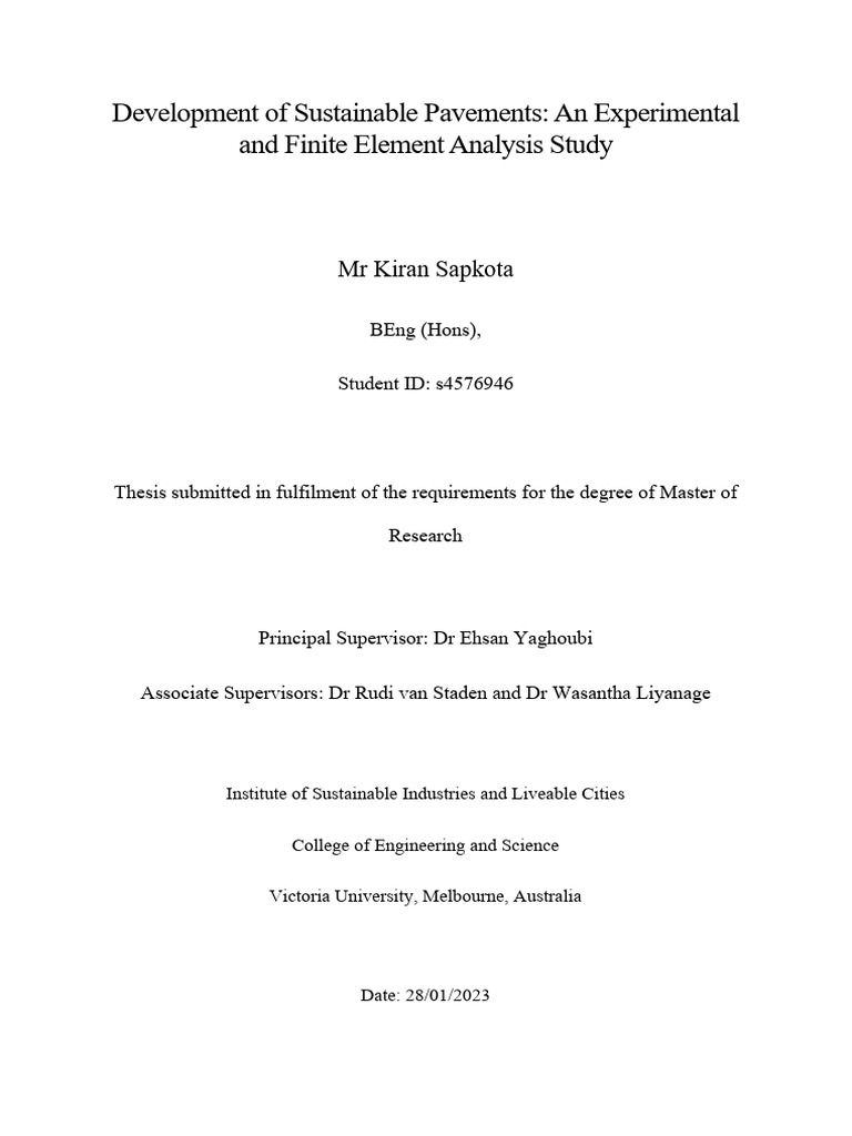 Sustainable Pavement Development Study | PDF | Road Surface ...