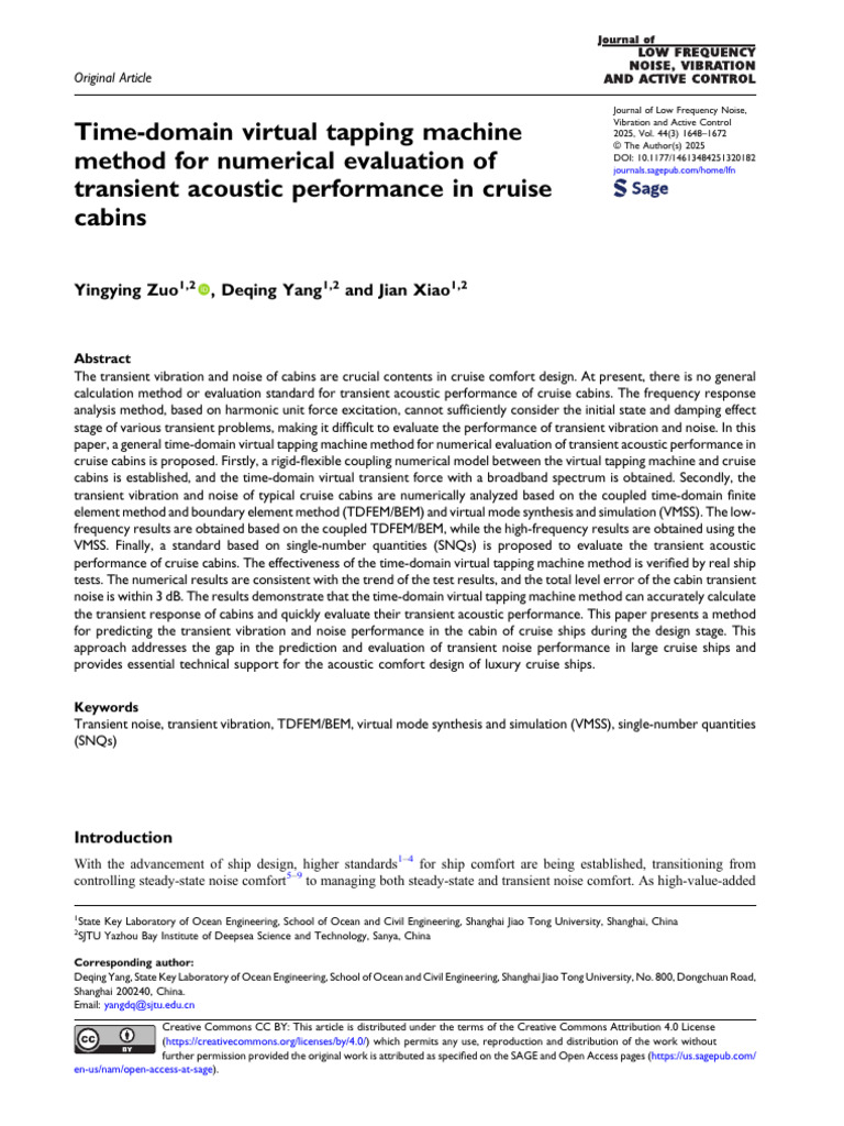 Time-domain Virtual Tapping Machine Method for Numerical Evaluation of ...