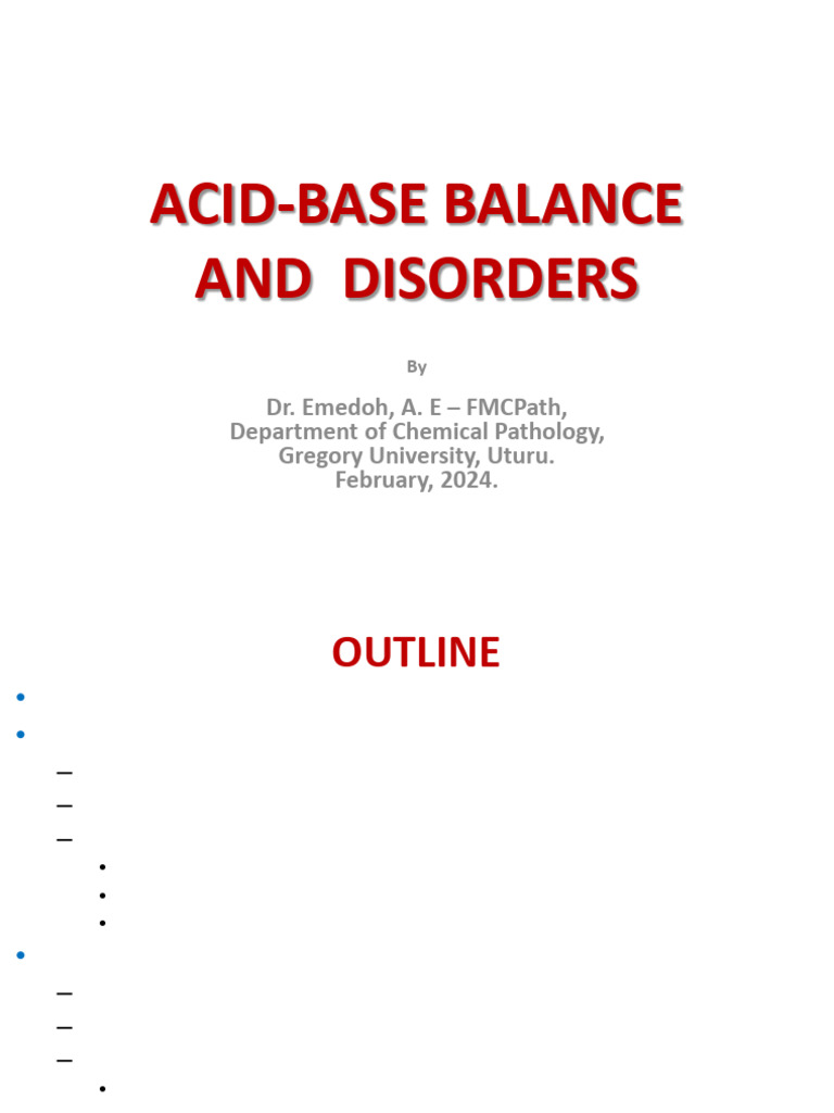 Understanding Acid-Base Balance Disorders | PDF | Acid Dissociation ...