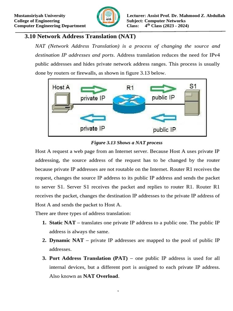 Understanding Network Address Translation | PDF | Ip Address | Data ...