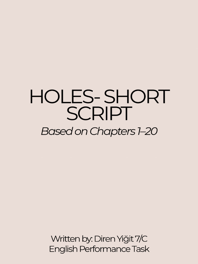 Holes- Short Script | PDF