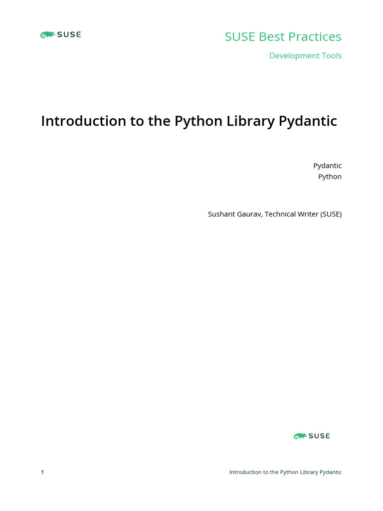 Introduction to Pydantic Library | PDF