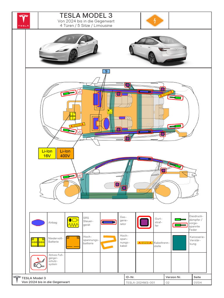 2024 Model 3 Rescue Sheet de | PDF