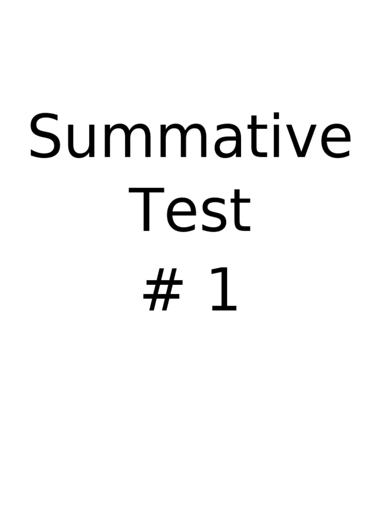 Summative Test | PDF