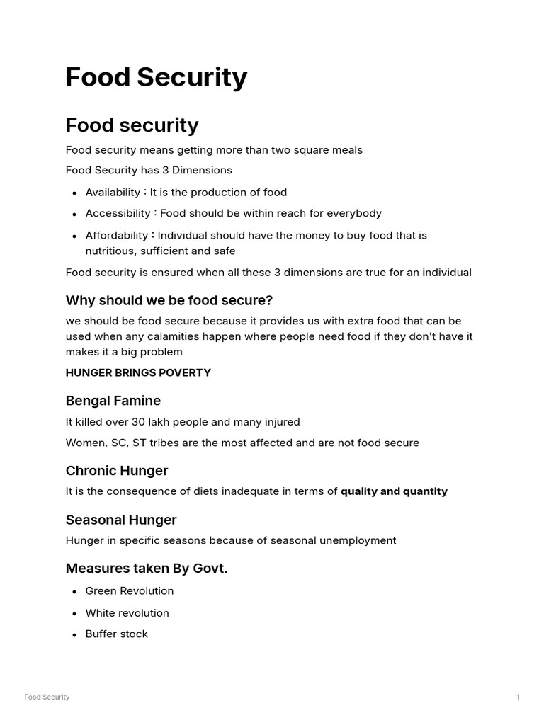 Food Security | PDF | Food Security | Hunger