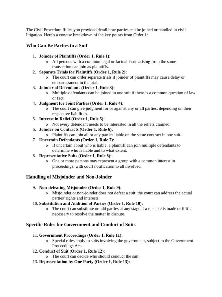 Civil Procedure Rules Digest | PDF | Lawsuit | Default Judgment