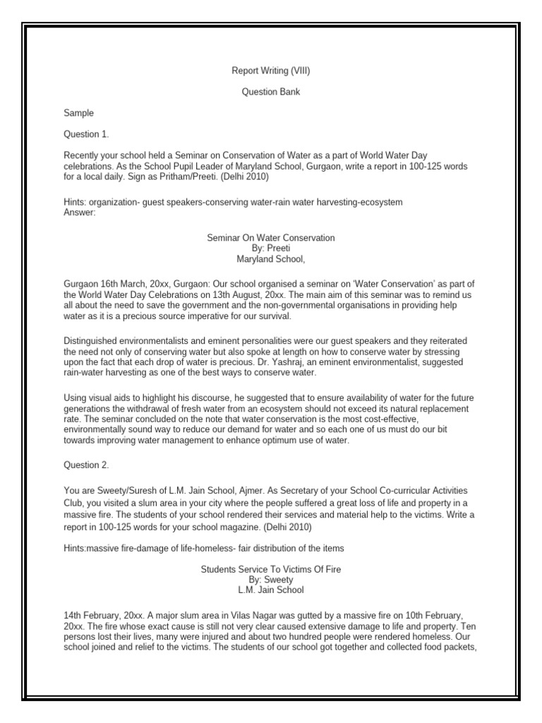 Report Writing: Seminar and Events Summary | PDF