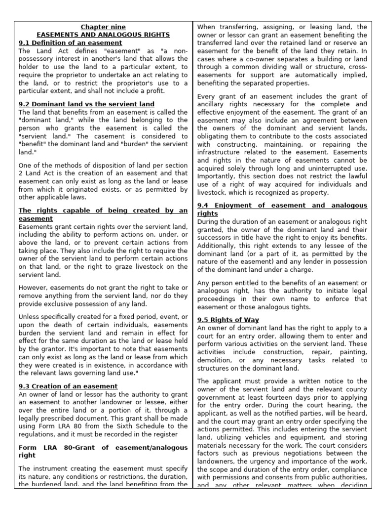 Understanding Easements and Rights | PDF | Easement | Lease