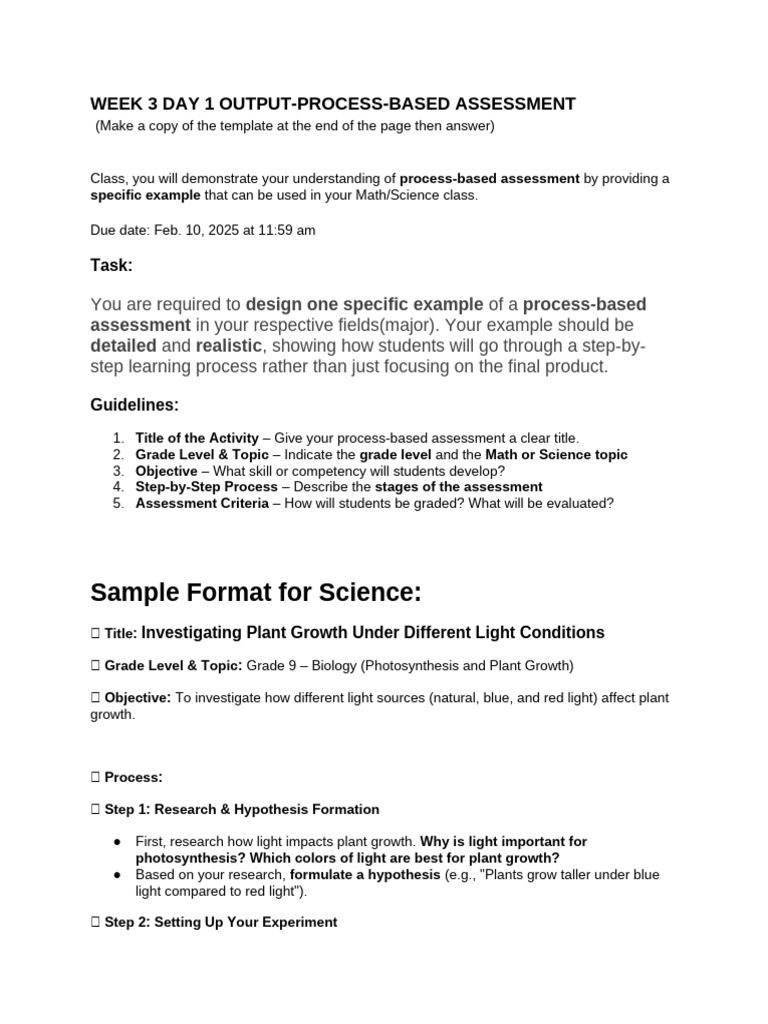 Process-Based Assessment Template | PDF | Equations | Solar System