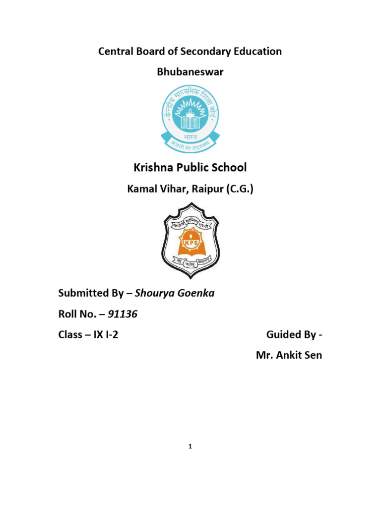 CBSE Class IX Project Submission | PDF
