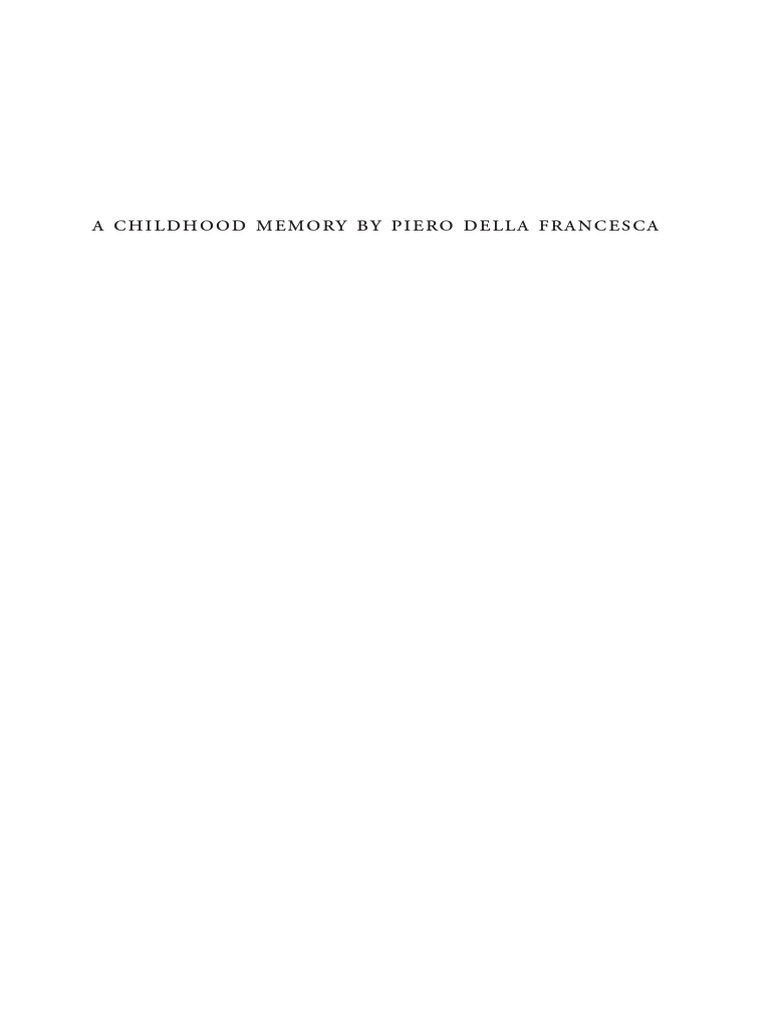 Piero della Francesca's Childhood Memory | PDF | Perspective (Graphical ...