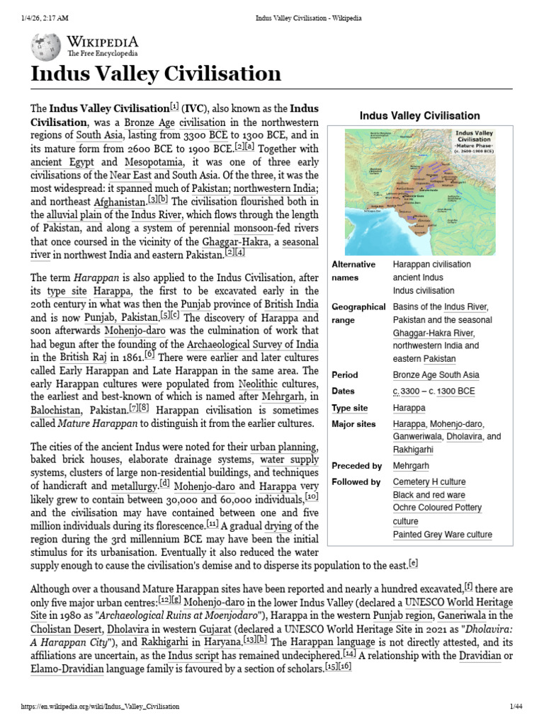 Indus Valley Civilization Overview | PDF