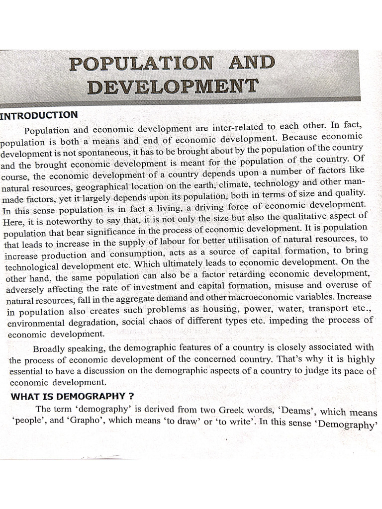MDC (P&S) Unit - 2 Population Growth in Coun | PDF