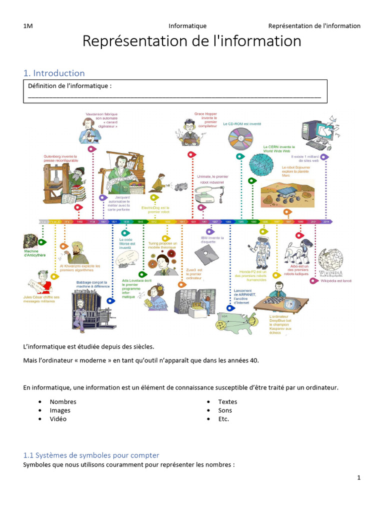 Représentation de l'information en informatique | PDF | Bit | Fréquence