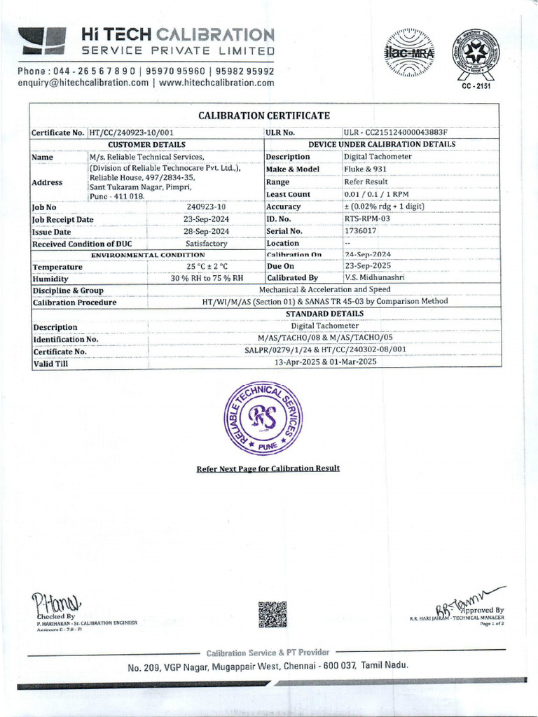 Tachometer (2) RTS RPM 03 | PDF