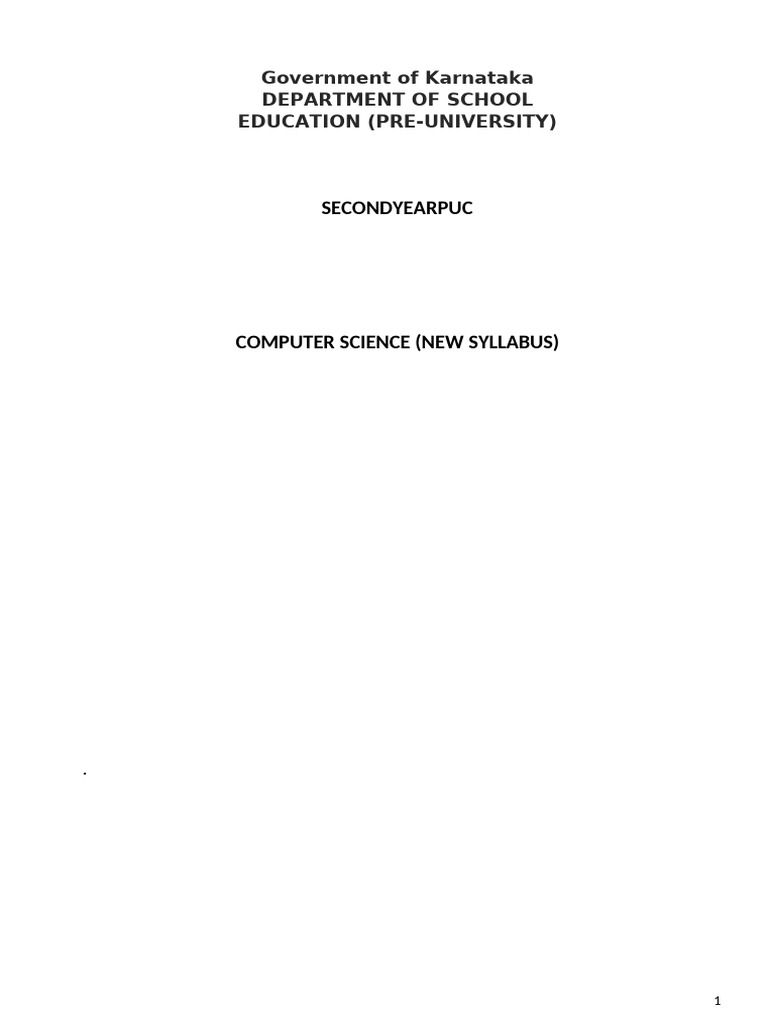 Karnataka PUC Computer Science Practical Guide | PDF | Compound ...
